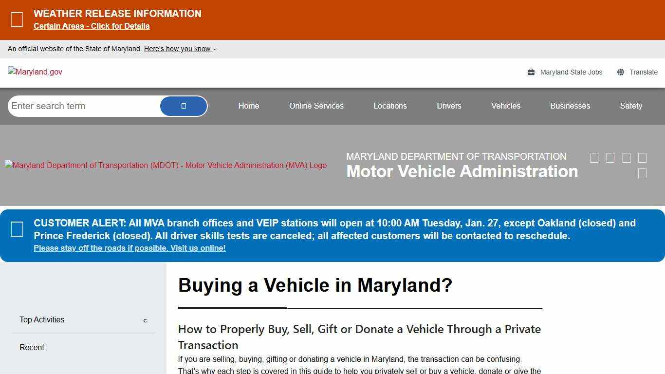 Buying a Vehicle in Maryland? - Pages