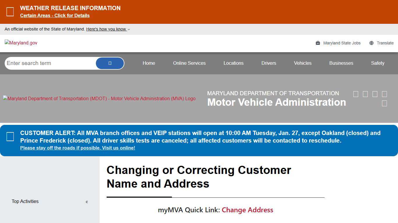 Changing or Correcting Customer Name and Address - Pages