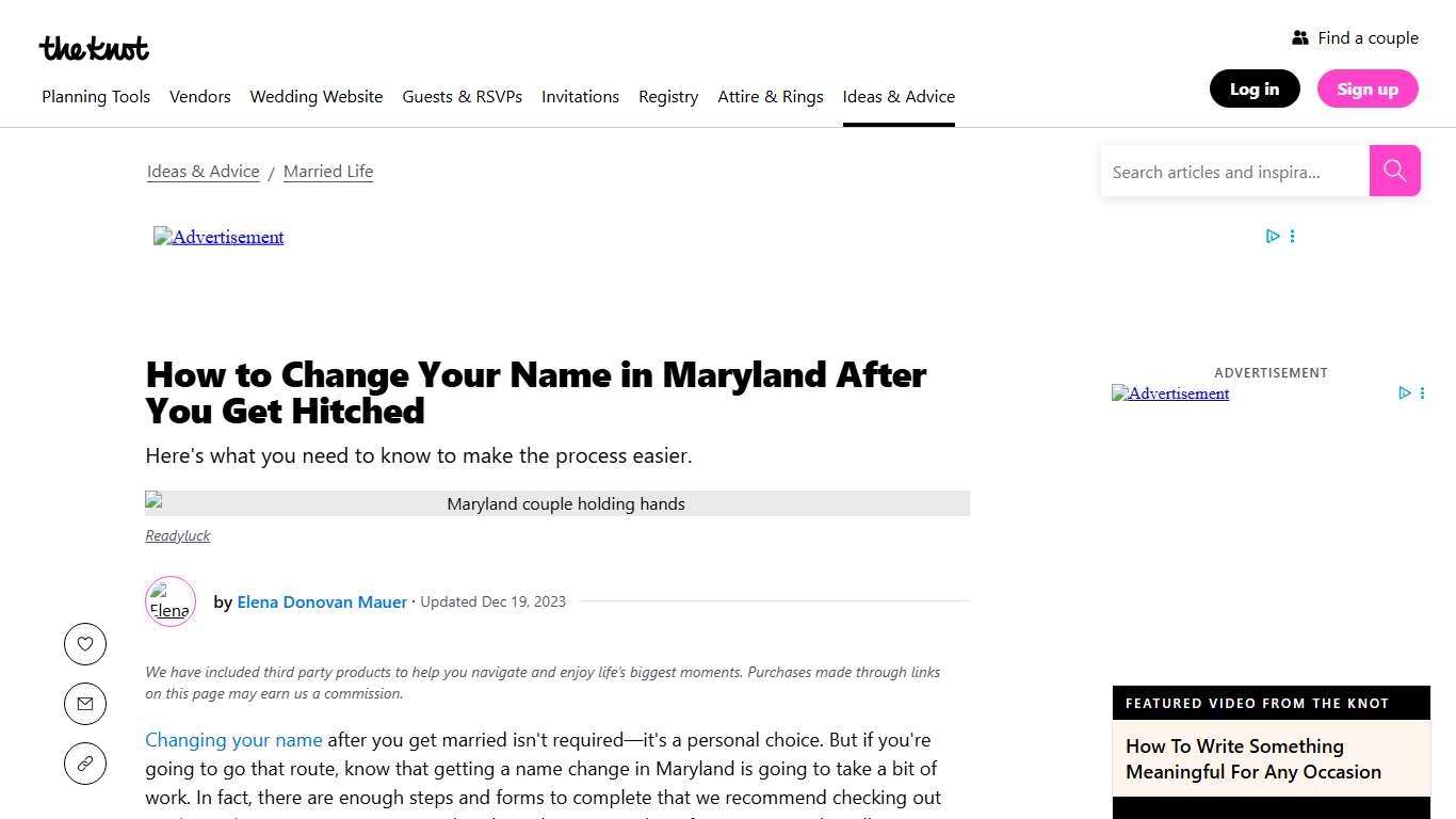 All About Name Changes in Maryland After Marriage